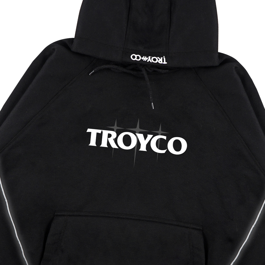 Troy Company Boxy Hoodie Starlight Black Tris Tar - Hoodie Boxy Reflective Hitam BSH 3404