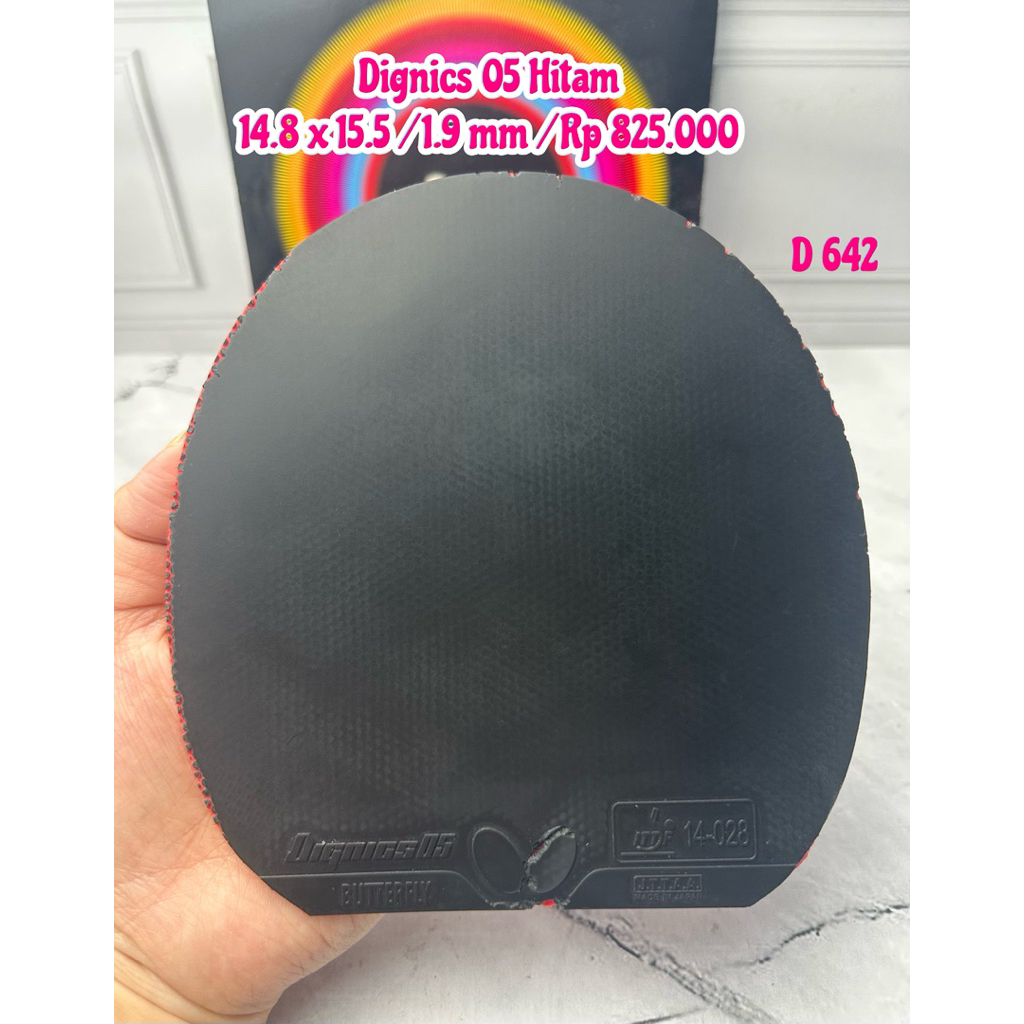 bekas karet bet bat tenis meja pingpong butterfly dignics 05 Hitam original market japan