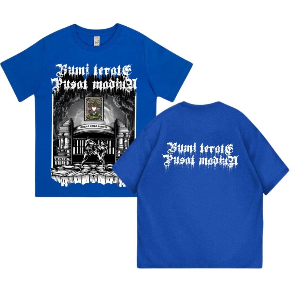 Promo Kaos Bumi Terate Pusat Madiun Bahan Cotton Combed Tebal Murah Dan Halus  Warna Biru