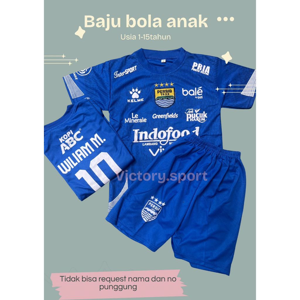 BAJU BOLA ANAK PERSIB TERBARU SETELAN KAOS BOLA PERSIB UMUR 1 SAMPAI 14 TAHUN