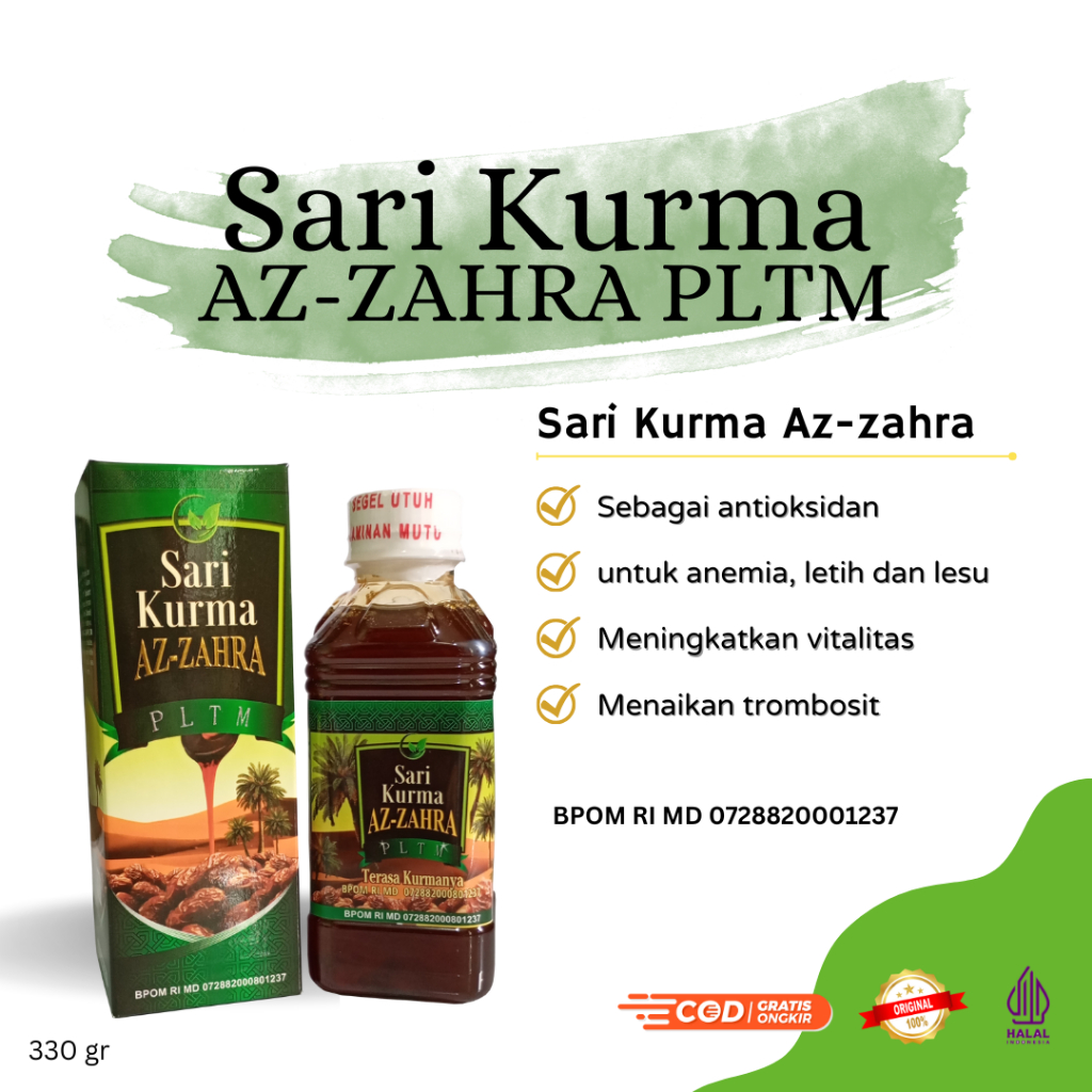 Sari Kurma Az-Zahra PLTM - Madu Sari Kurma Platinum 330 Gr ORIGINAL (kemasan baru)