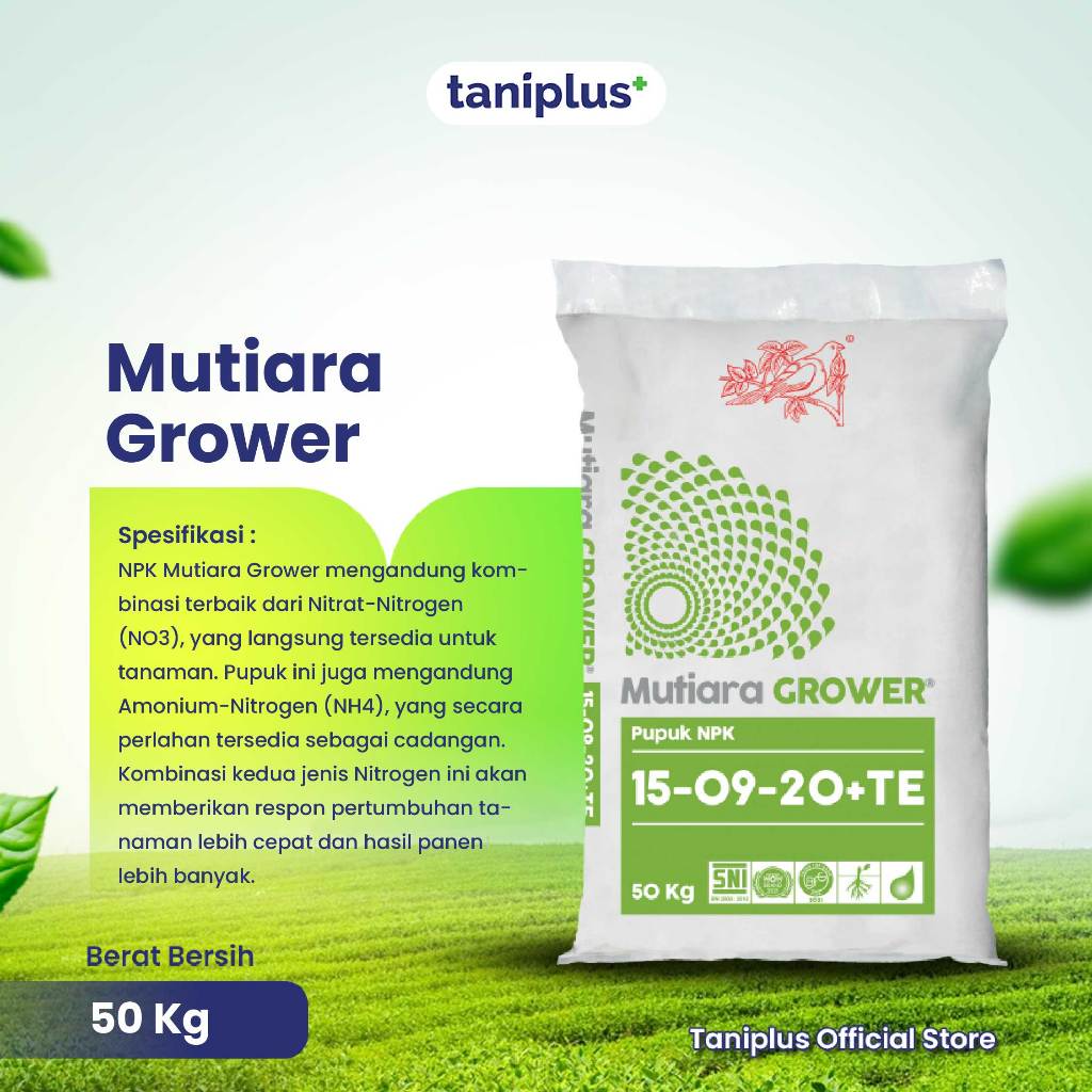 NPK Mutiara Grower 15-9-20 50 Kg - Pupuk Anorganik