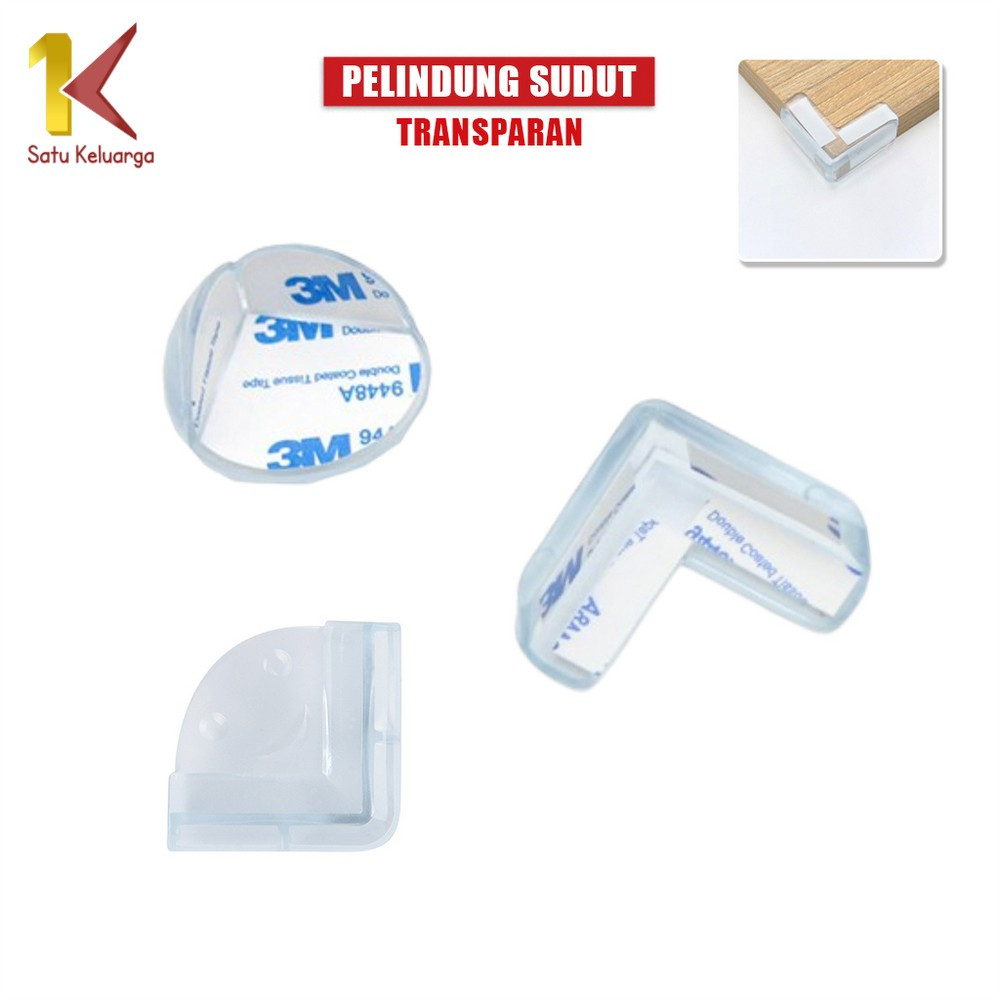 Satu Keluarga Pelindung Sudut Meja Transparan C585 Perekat Sudut Meja Lemari Kaca Furniture Pelindun