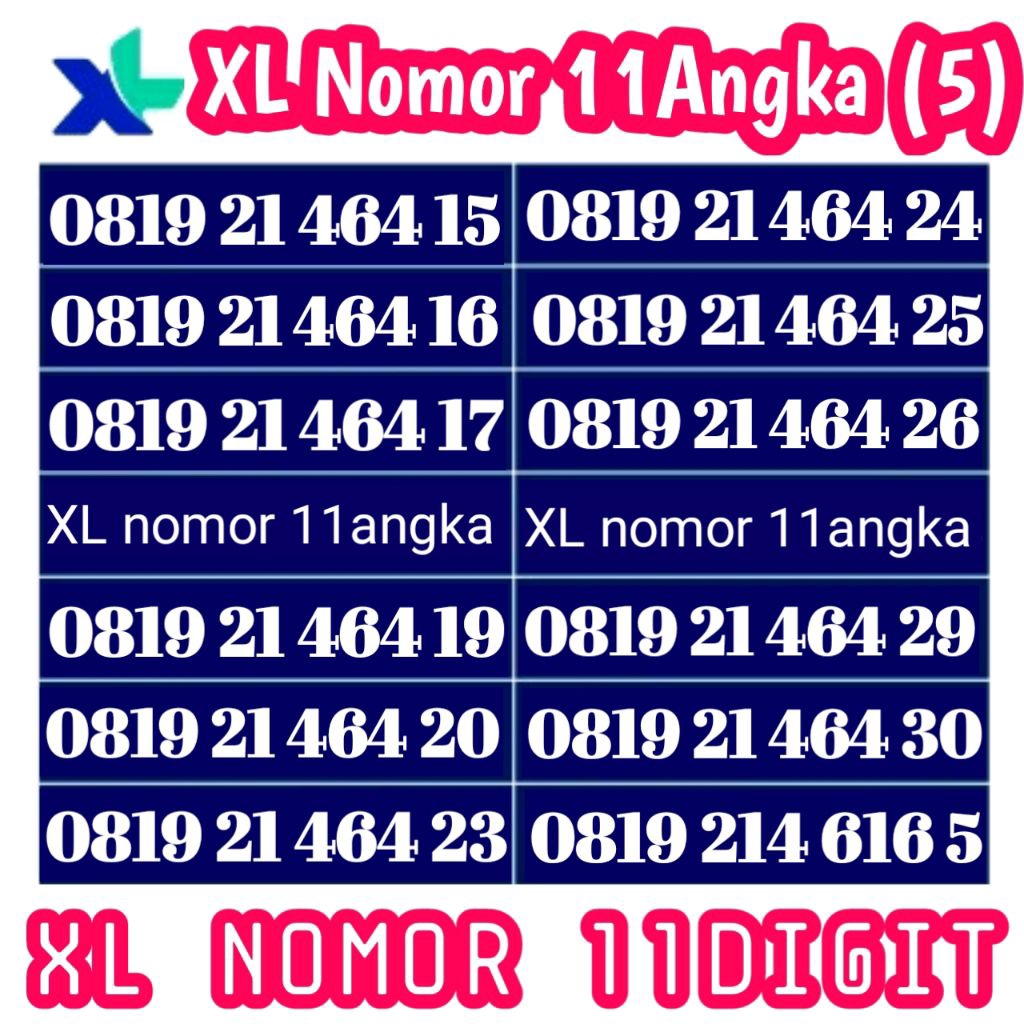 promo XL nomor cantik 11digit(Cek Deskripsi)