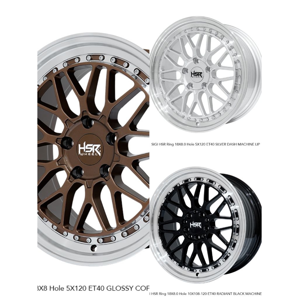 pelek mobil racing r18 BMW hsr sigi velg mobil ring 18 lebar 8