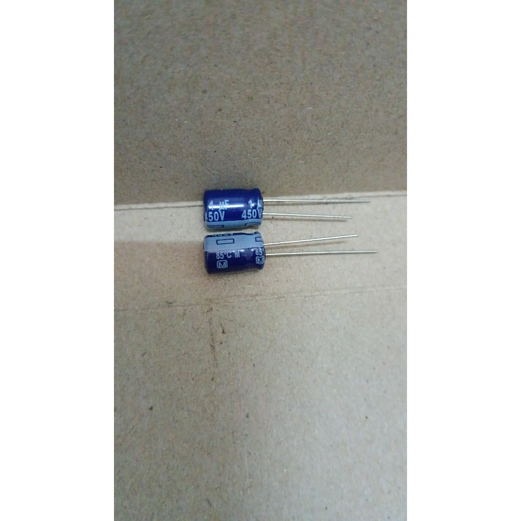 6414 kapasitor elco 1uf 1mf 1 uf mf 450v 450volt 450 volt panasonic