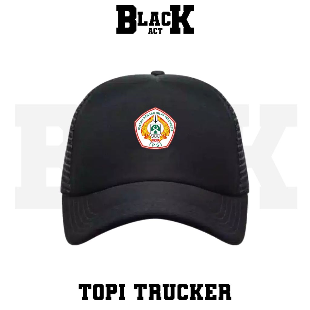 TOPI TRUCKER IPSI IKATAN PENCAK SILAT INDONESIA LOGO PUTIH