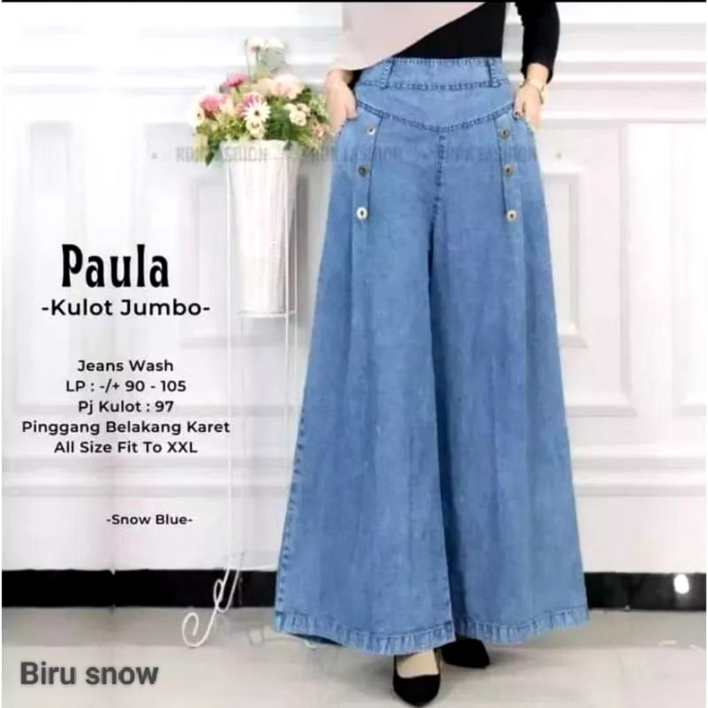 KULOT JEANS JUMBO PAULA/kulot jeans payung jumbo