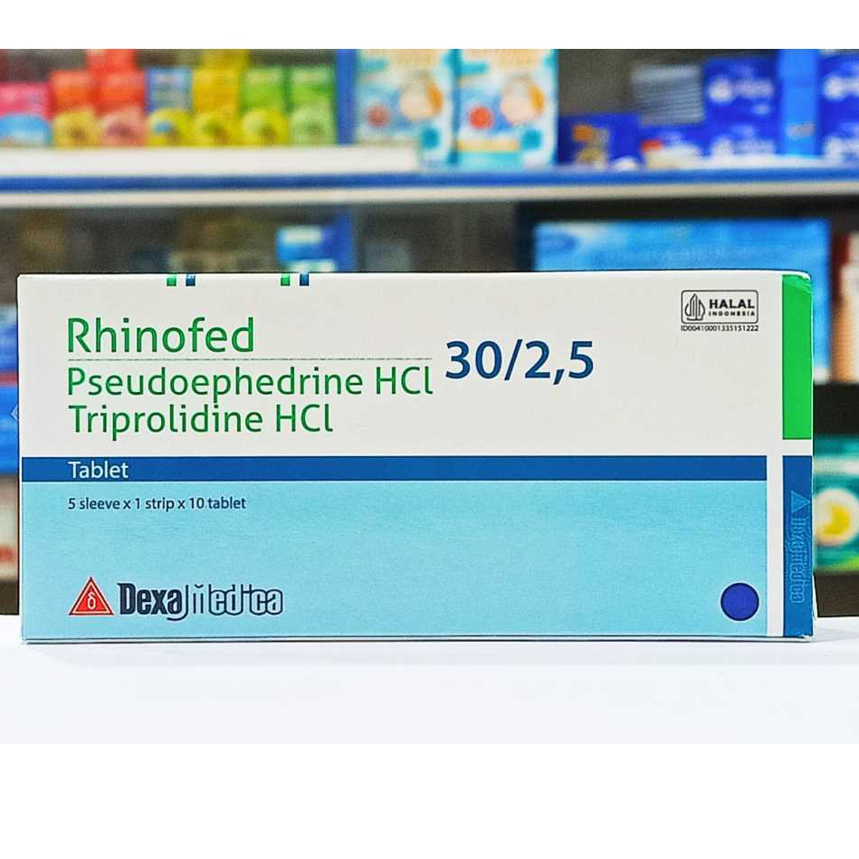 RHINOFED (1 KOTAK ISI 50 TABLET) - MENGATASI PILEK, ALERGI, BERSIN-BERSIN DAN HIDUNG TERSUMBAT