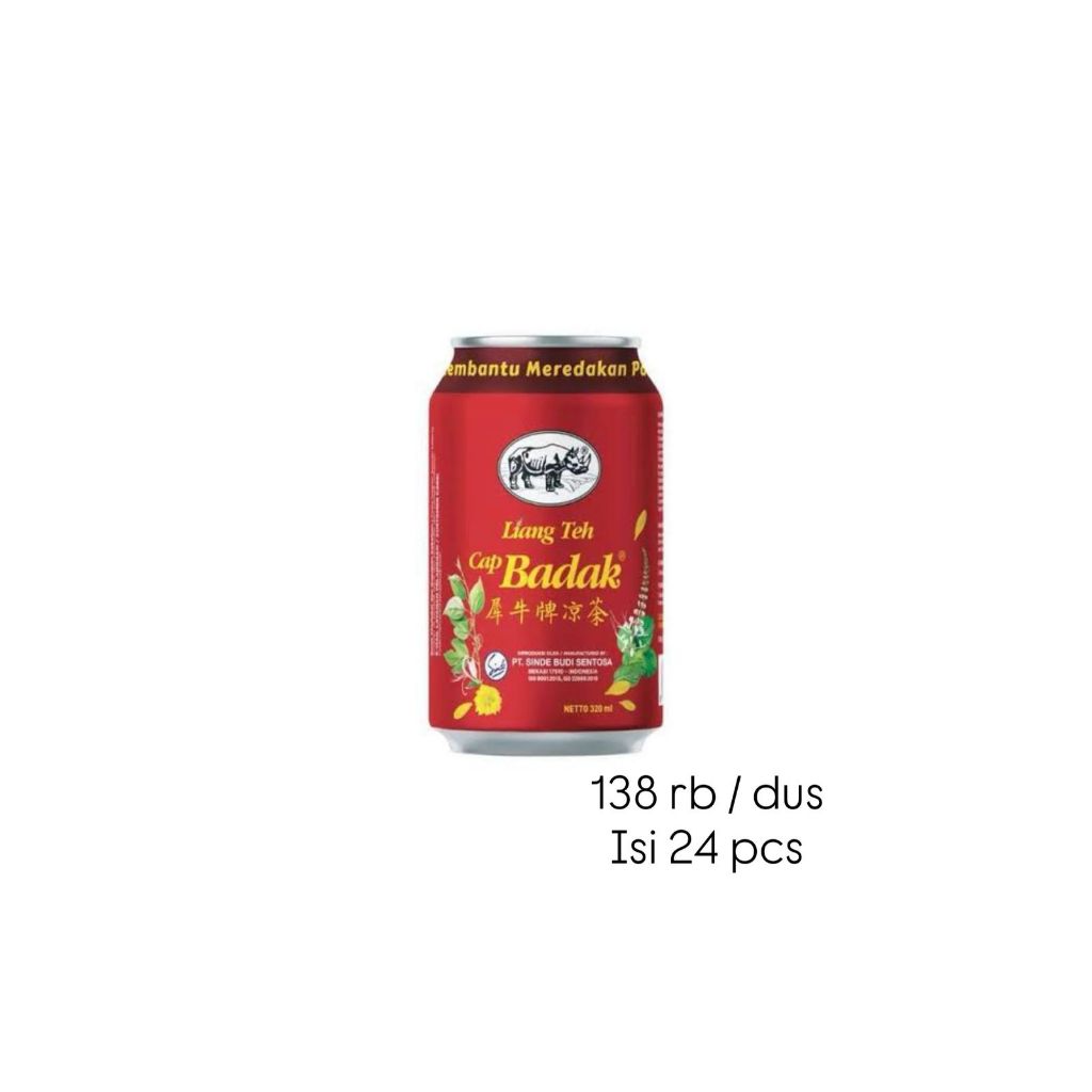 LIANG TEH CAP BADAK KALENG 320ML / PANAS DALAM / SAKIT TENGGOROKAN/ MINUMAN