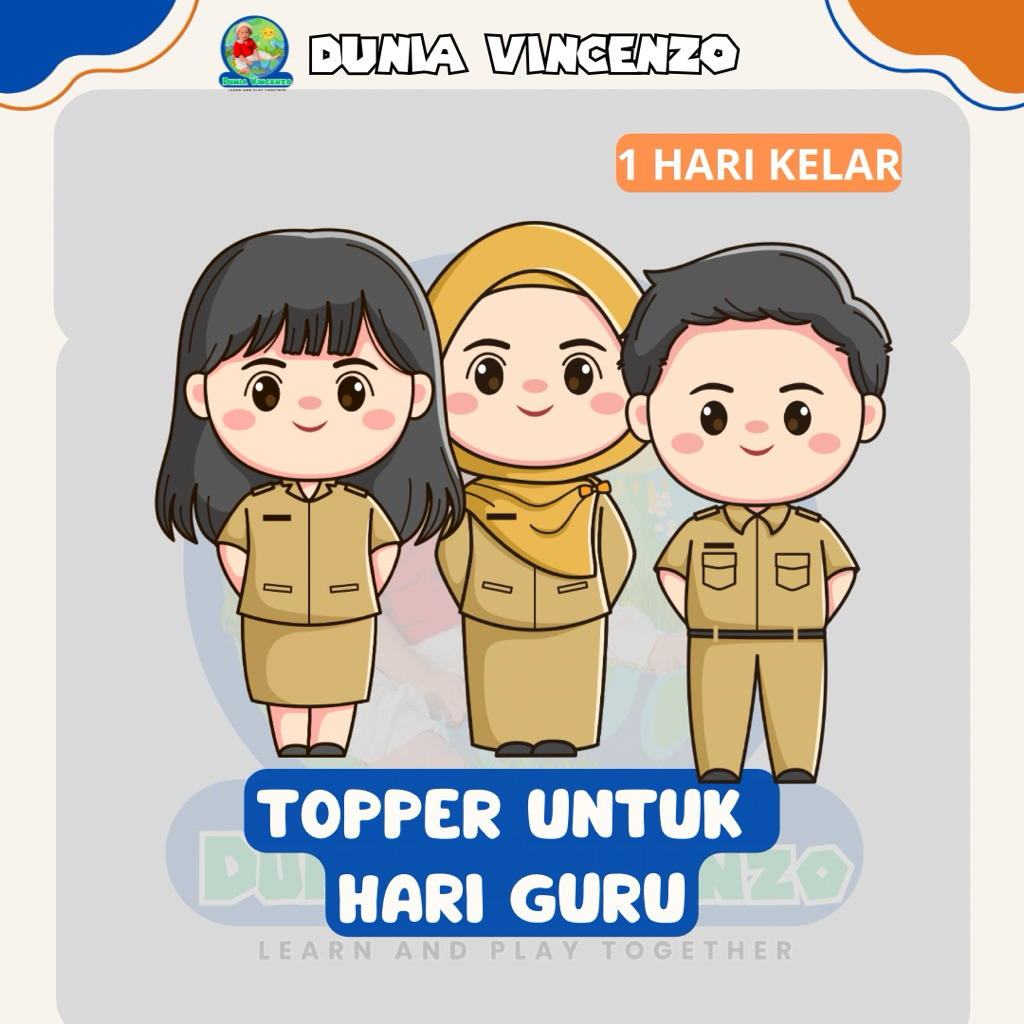 Topper Hari Guru Elegan / Dekorasi Kue Ucapan Terima Kasih / toperr kado hari guru