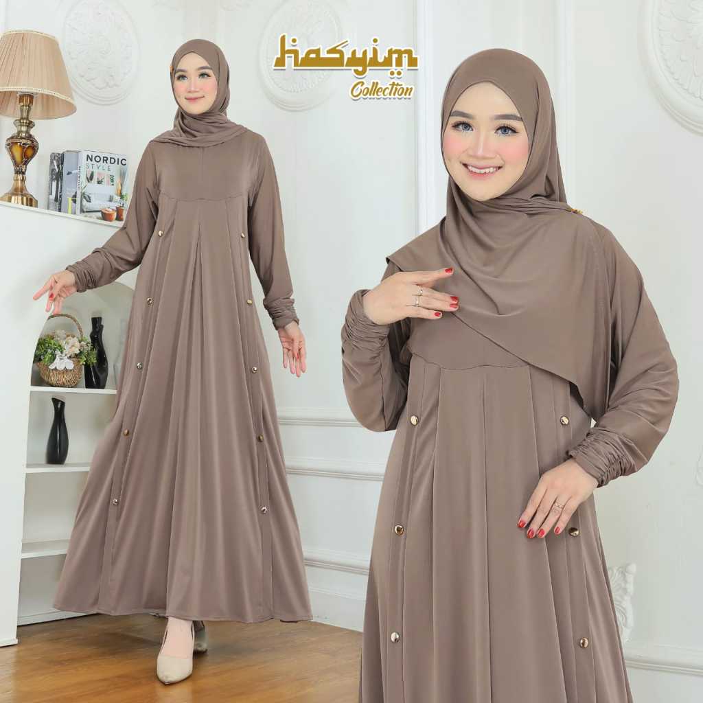 Arsyila Dress Bahan Jersey Premiun Gamis Terbaru Gamis