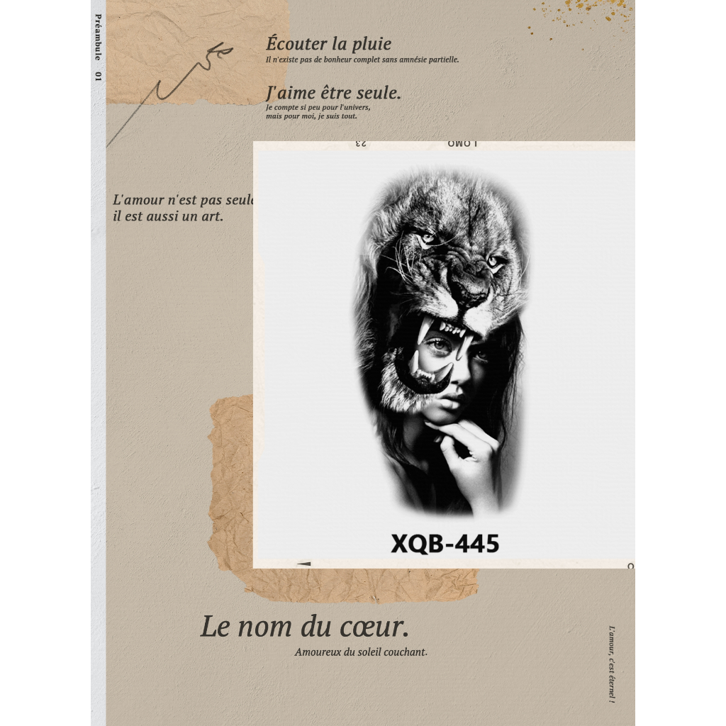 Tato Temporer Halal Aesthetic Motif Serigala Harimau