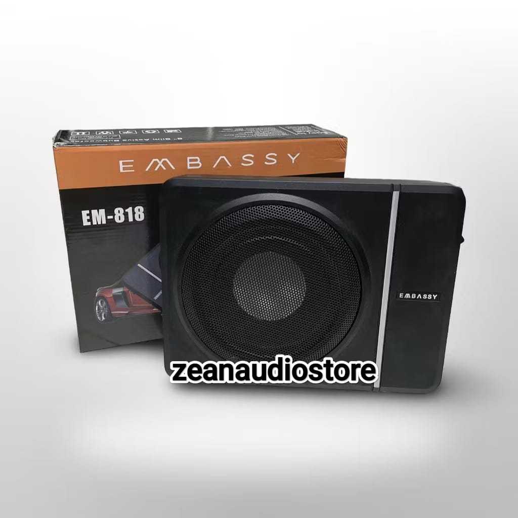 Subwofer Kolong 8 Inch Embassy EM-818 EM 818 Subwofer Aktif Kolong underseat Slim Mobil