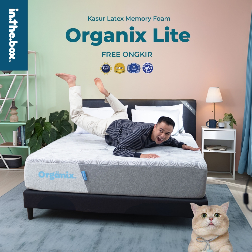 Kasur Latex Spring Bed IN THE BOX ORGANIX LITE - FREE Bantal & Mattress Protector | Ukuran 90x200, 1