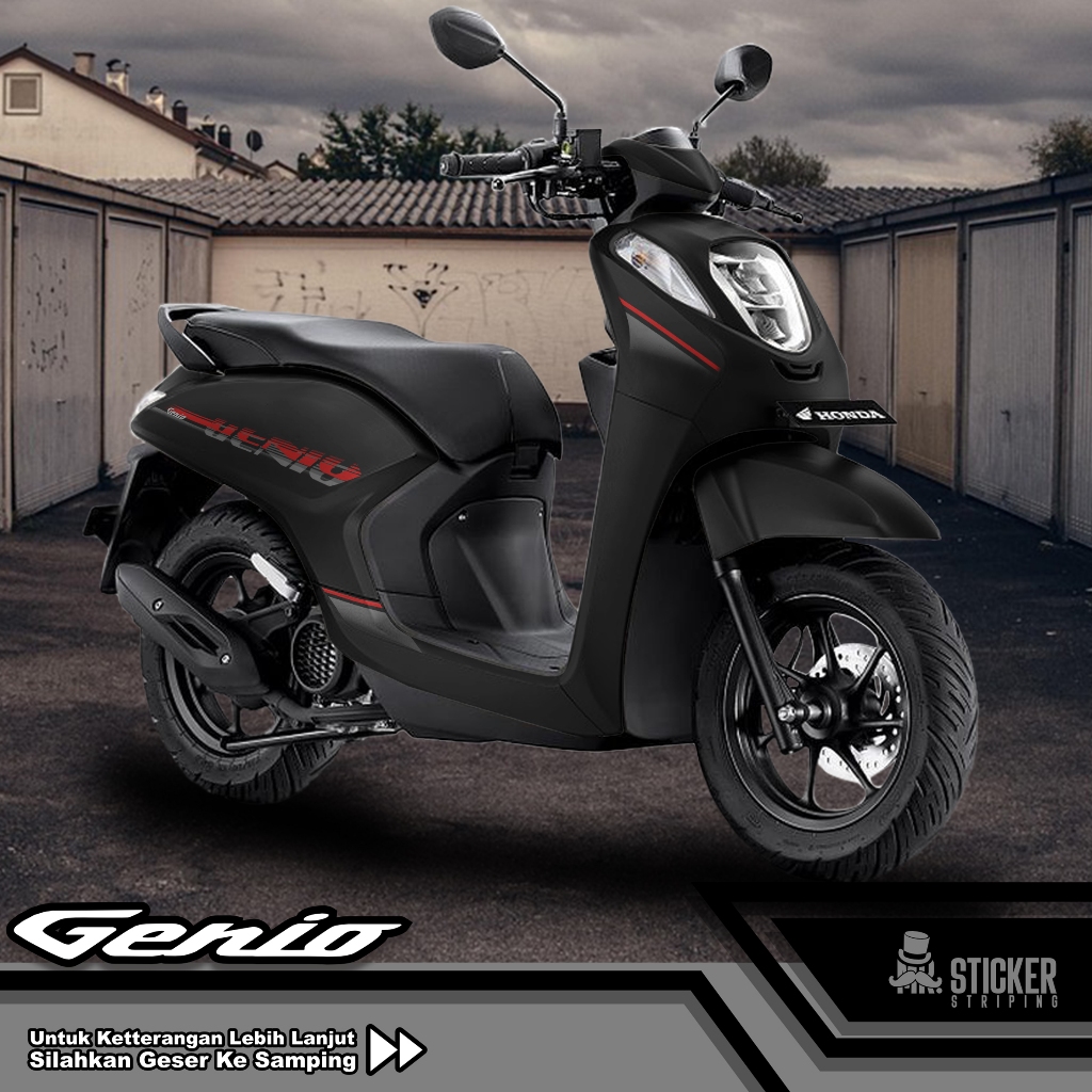 Striping Variasi Genio 110 Stiker Honda Genio Simple transparan Variasi Polet Body Motor