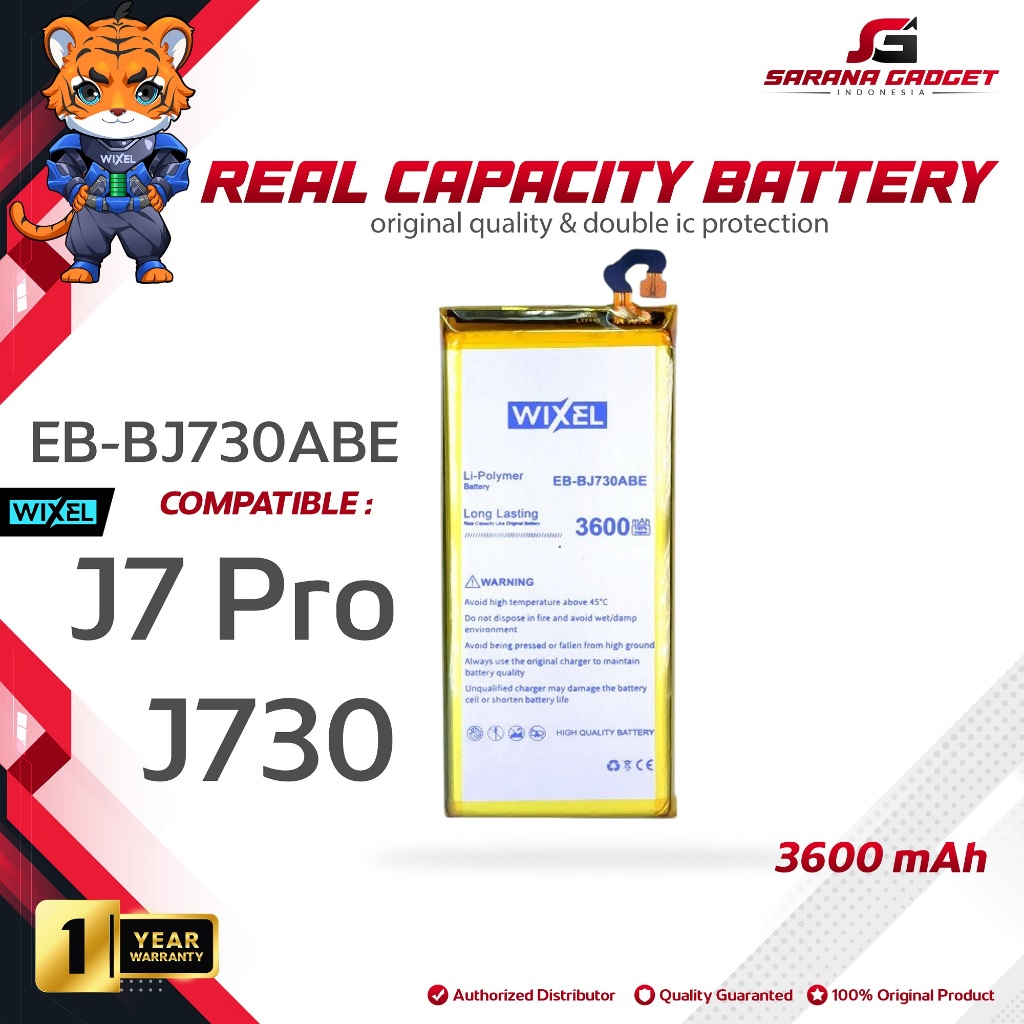 WIXEL Baterai EB-BJ730ABE Samsung Galaxy J7 PRO 2017 J730 Double Power Original Batre Batrai Battery