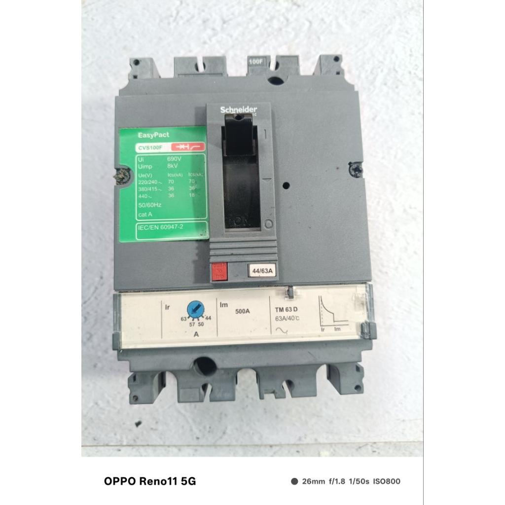 mccb cvs 3pashe Schneider 63a original barang mulus