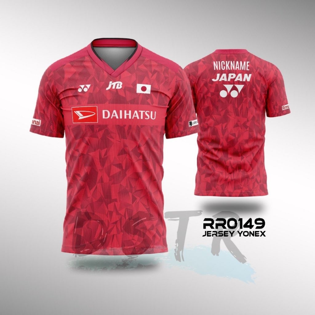 Jersey Badminton Bulutangkis Timnas Jepang 2025 Fullprint Sublimasi Lengan Pendek