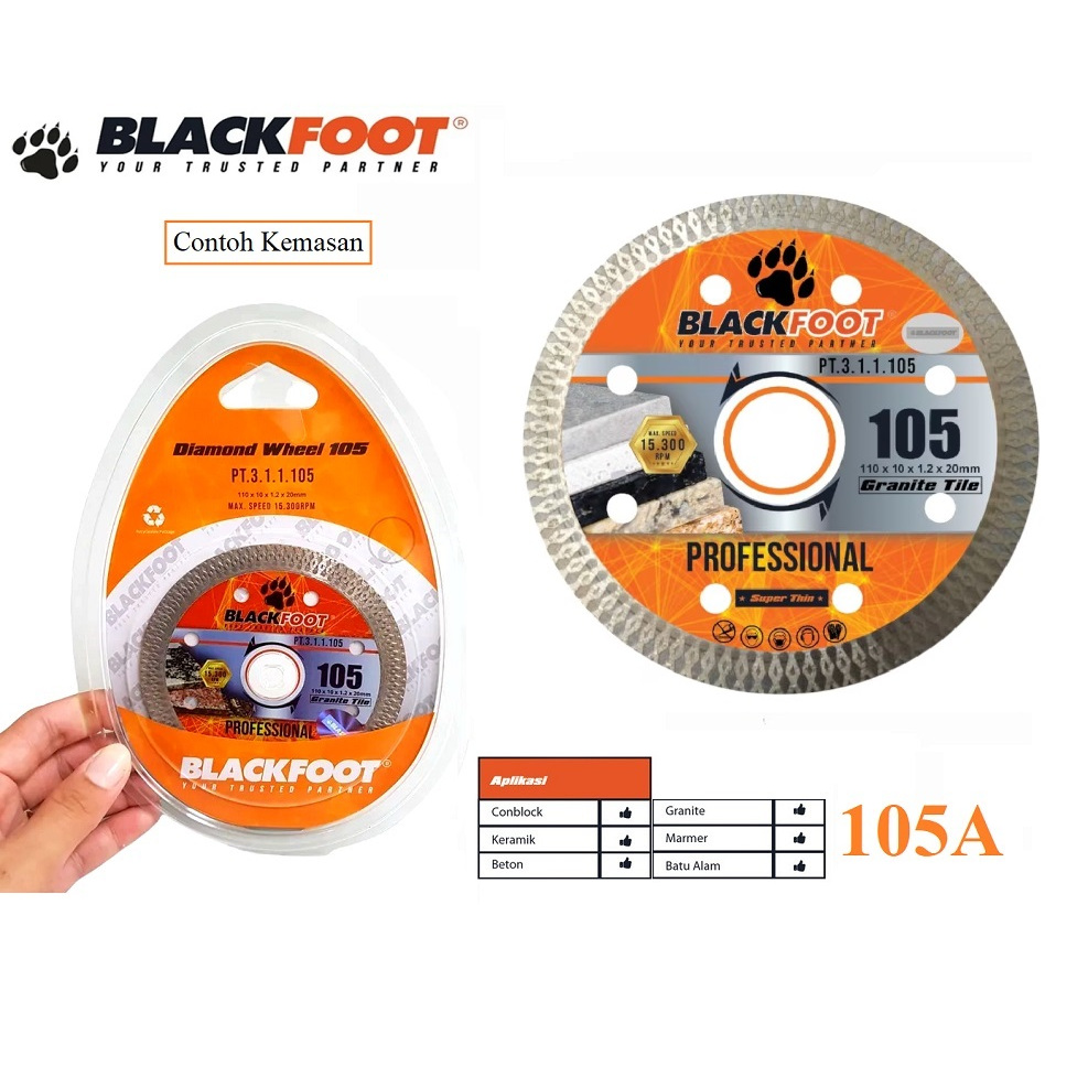 Diamond Wheel Turbo 4 Inch - Mata Pisau Potong Keramik Granit blackfoot