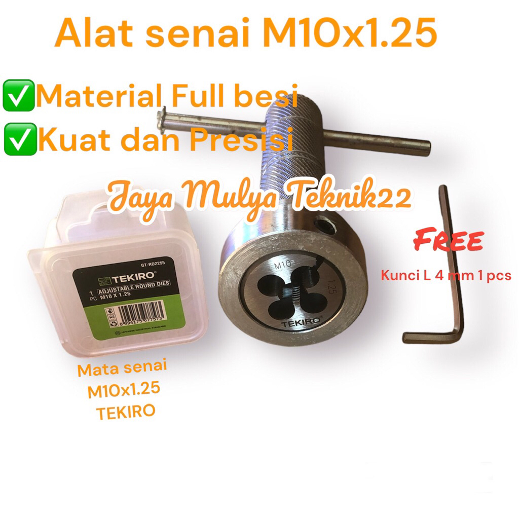 Alat senai Baut Kruk as motor m10x1.25  / Alat snai M10x1.25 / Mata snei / Alat bengkel