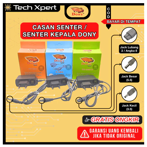 CAS / CHARGER SENTER KEPALA DONY DN-2000 ORIGINAL JACK KECIL / BESAR / ANGKA 8