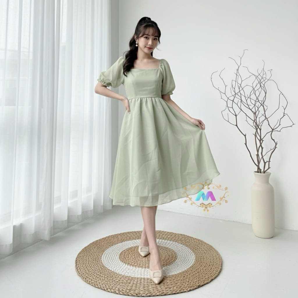 Dros Gereja Pakaian Remaja Dreas Mididres Kondangan Kebaya Batik Gaun Seragam Bridesmaid Ultah Dresh