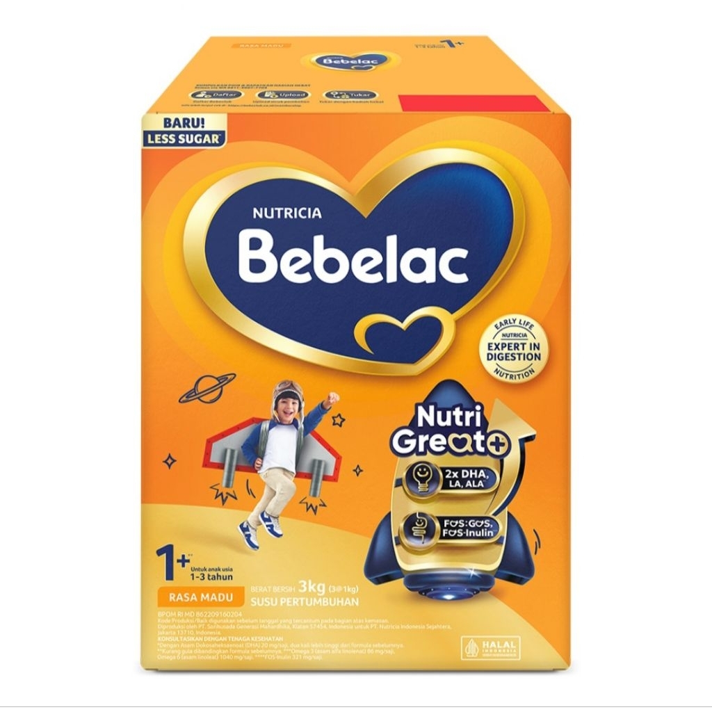 Bebelac 1+ GroGreat+ Susu Bubuk Pertumbuhan Anak Madu 3kg