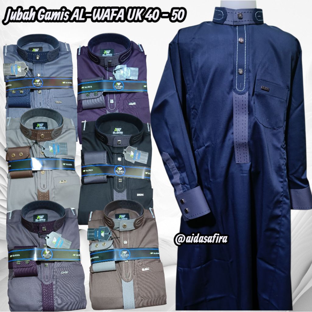 (AL-WAFA) JUBAH GAMIS AL-WAFA ANAK REMAJA UKURAN 40 42 44 46 48 50/JUBAH GAMIS AL-WAFA KANCING THAIL