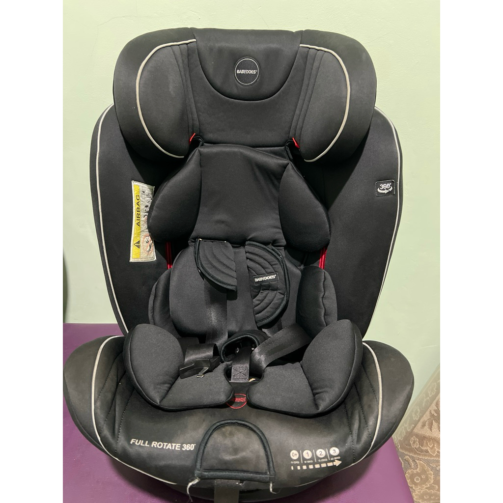 Car Seat Babydoes Black 360 rotate Preloved
