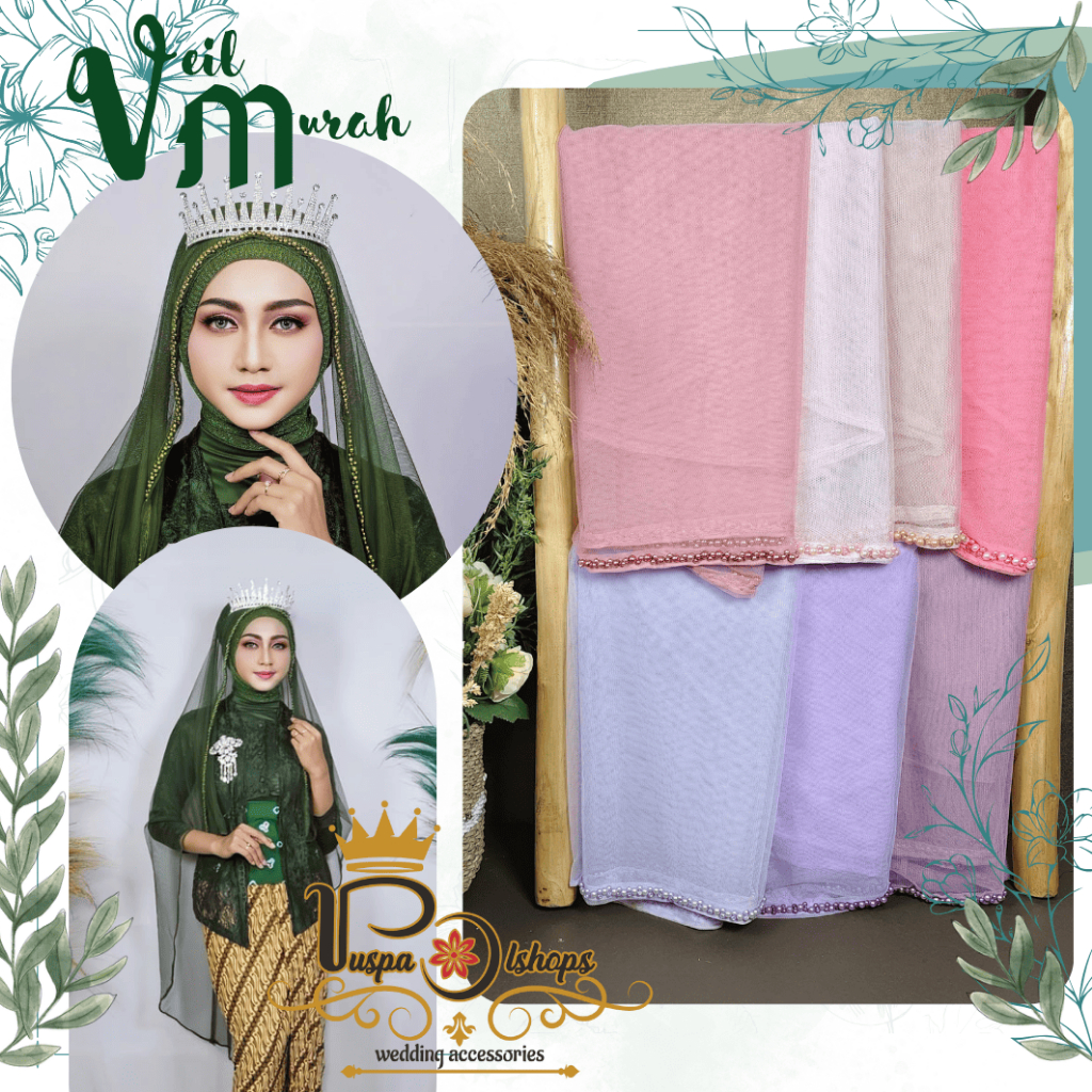 VEIL MUTIARA MURAH PANJANG KERUDUNG PENGANTIN VEIL PENGANTIN SLAYER