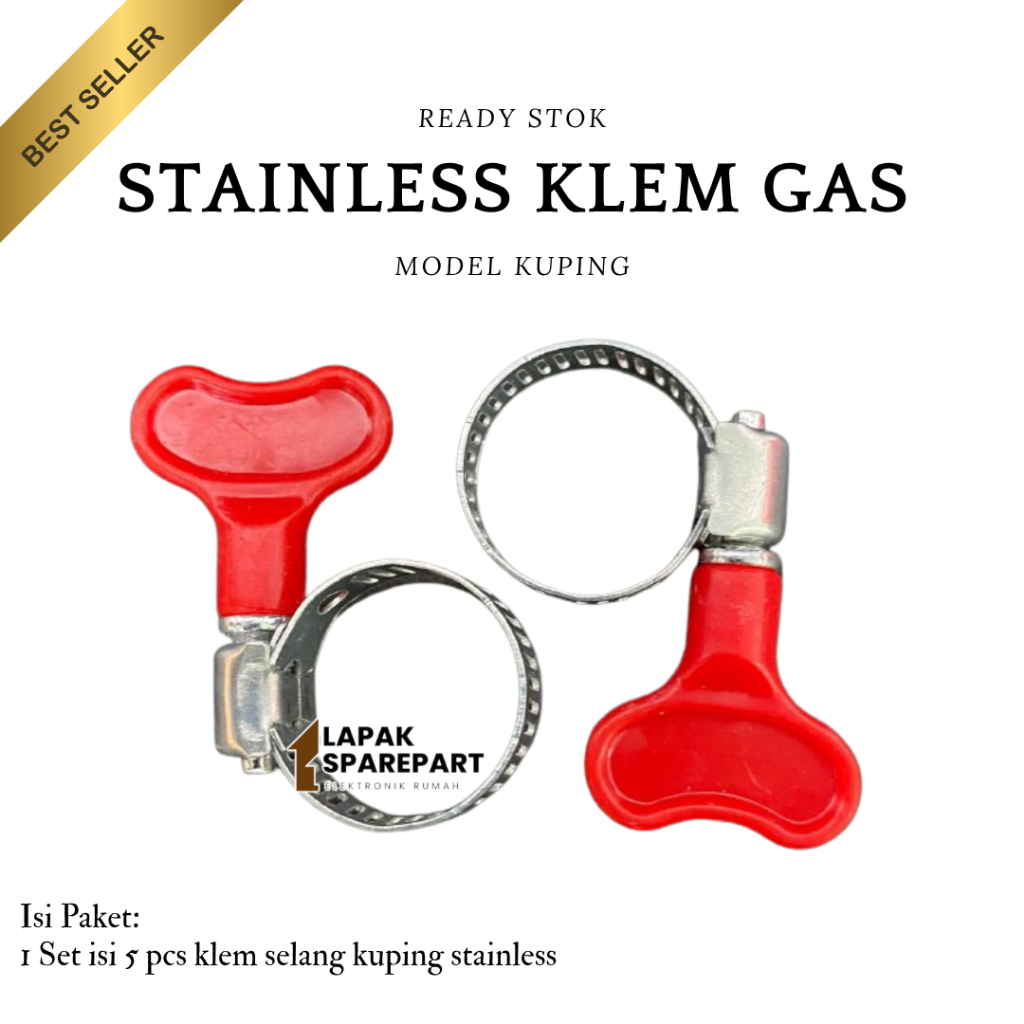 KLEM SELANG STAINLESS KUPING MERAH / KUALITAS KUAT & ANTI KARAT