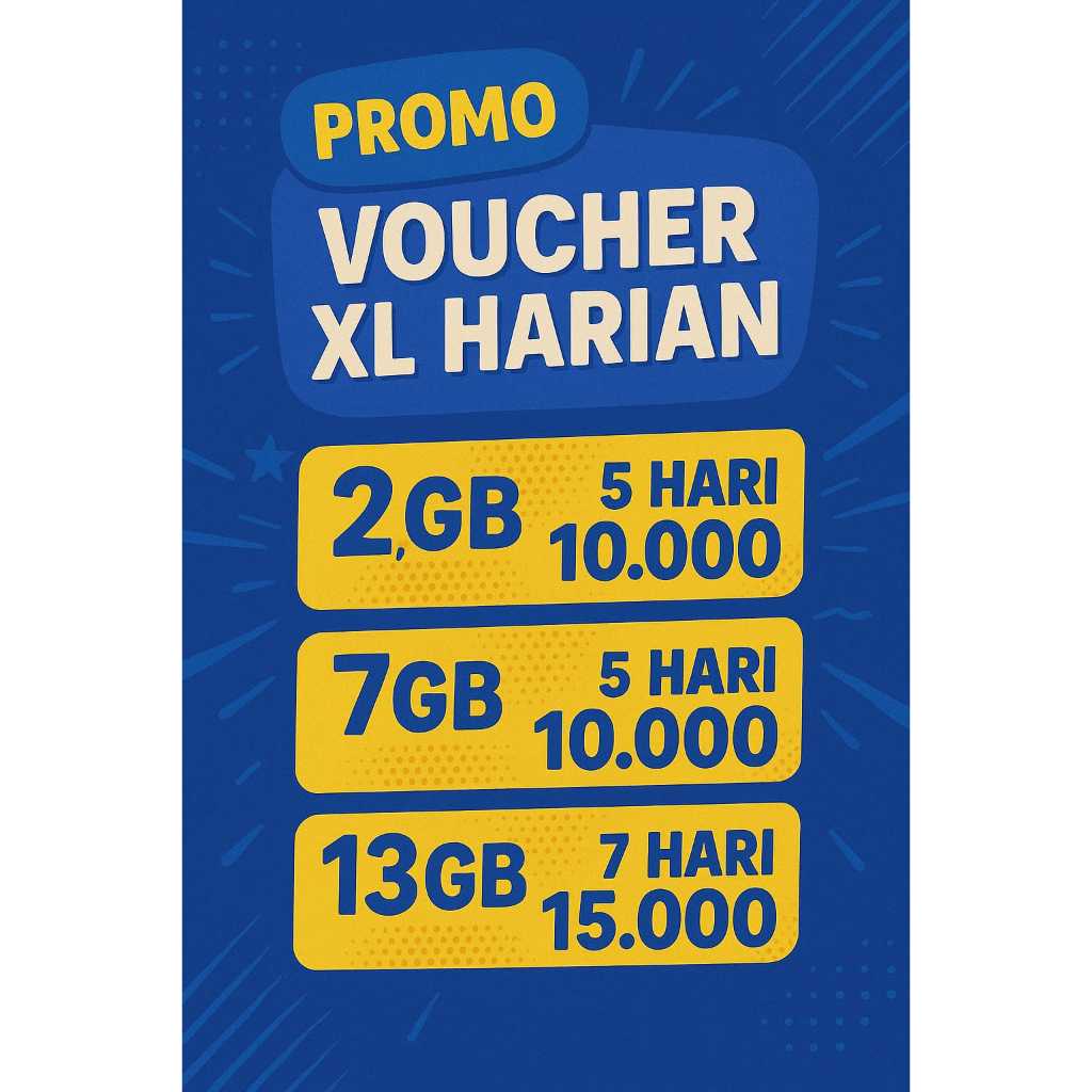 VOUCER XL MINI HARIAN 1GB - 200GB
