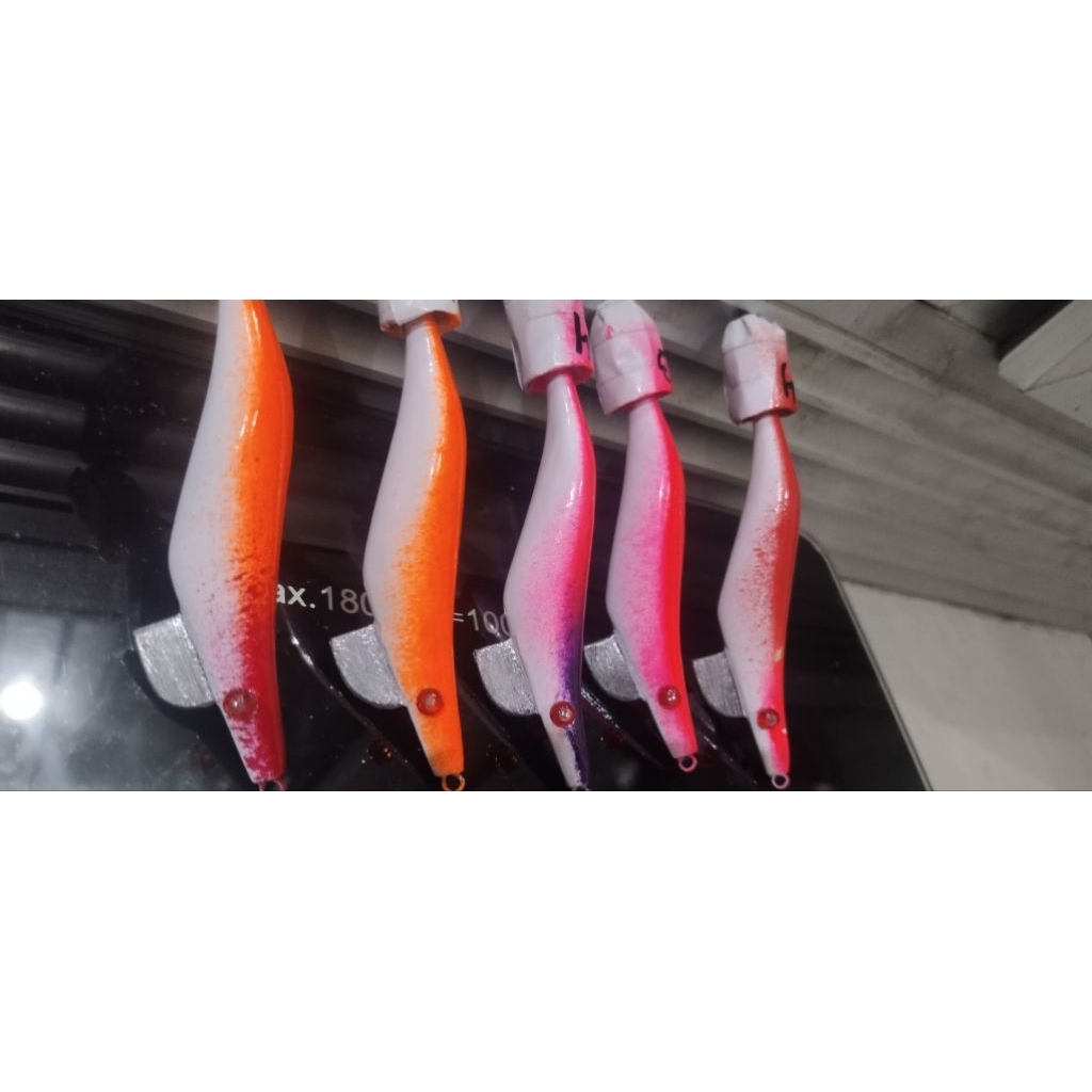 squid jig hanmade/cafella handmade/egi handmade, ready stock uk 6,5cm, 7cm, 7,5cm
