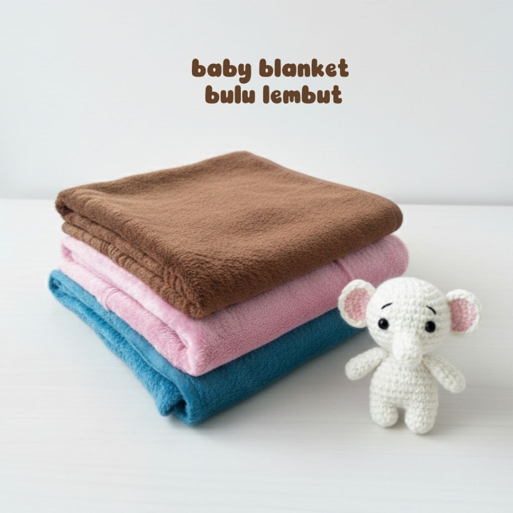 Selimut Bayi Newborn - bulu lembut polos