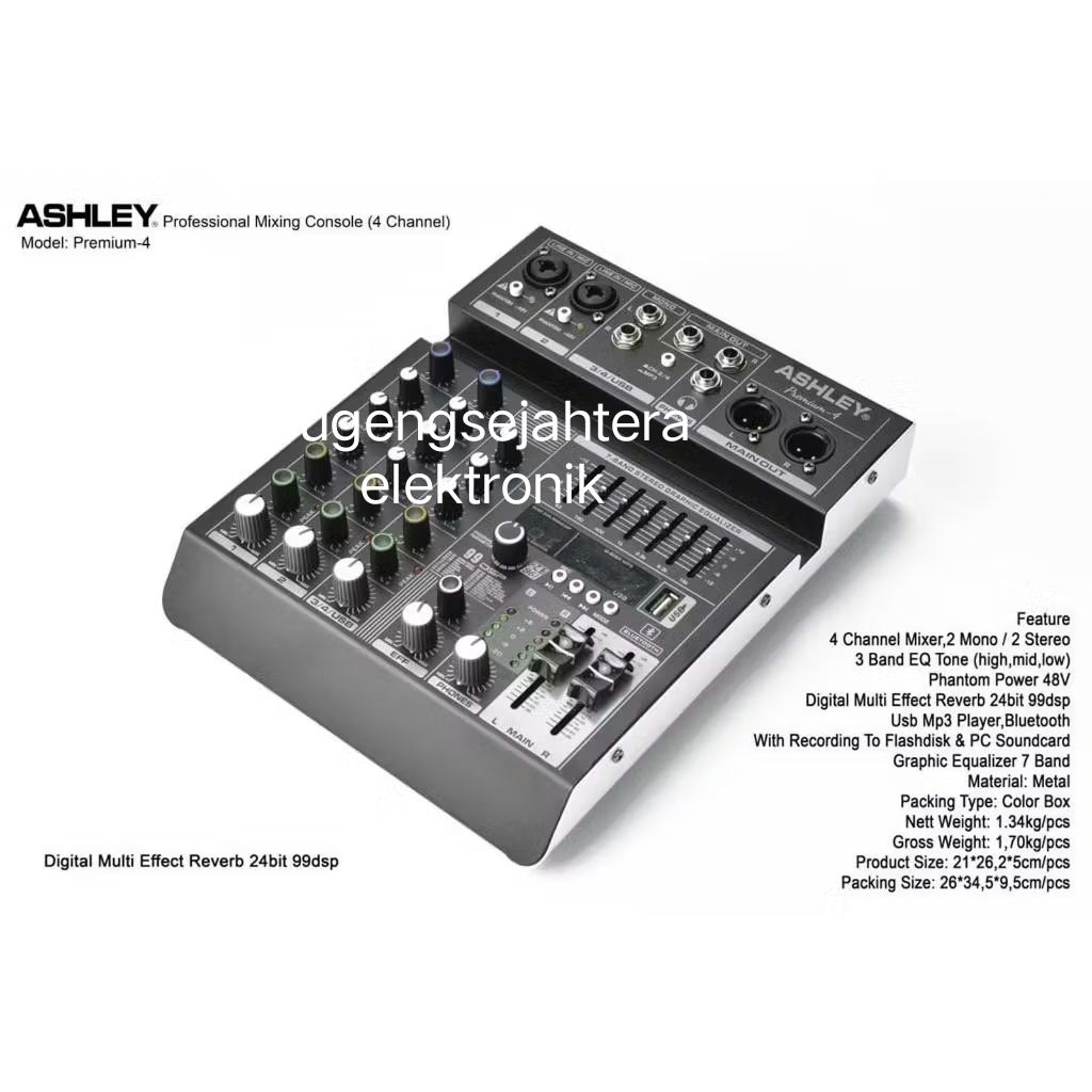 Mixer ashley premium-4 audio mixer profesional original