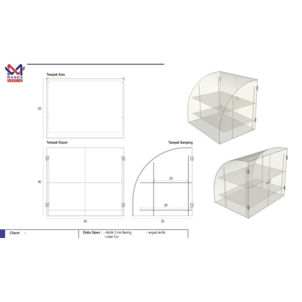 tempat roti/etalase roti/lemari display roti