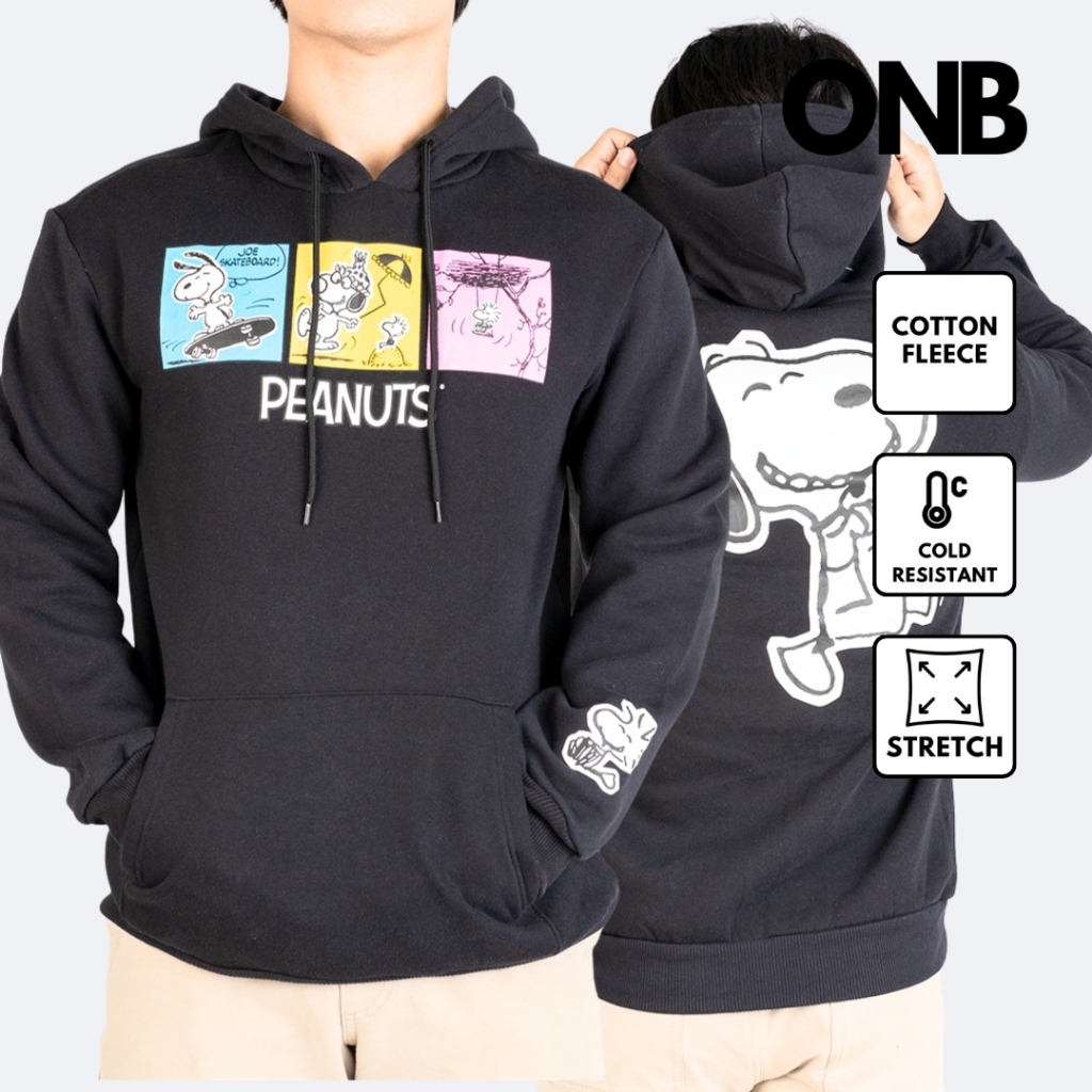 Jaket hoodie pria hodie pria original peanuts black