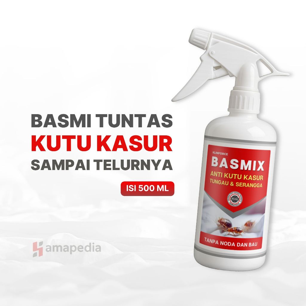 Obat Kutu Kasur 100% Ampuh / Pembasmi Tungau Kasur dan Kutu Busuk - Basmix 500 ML