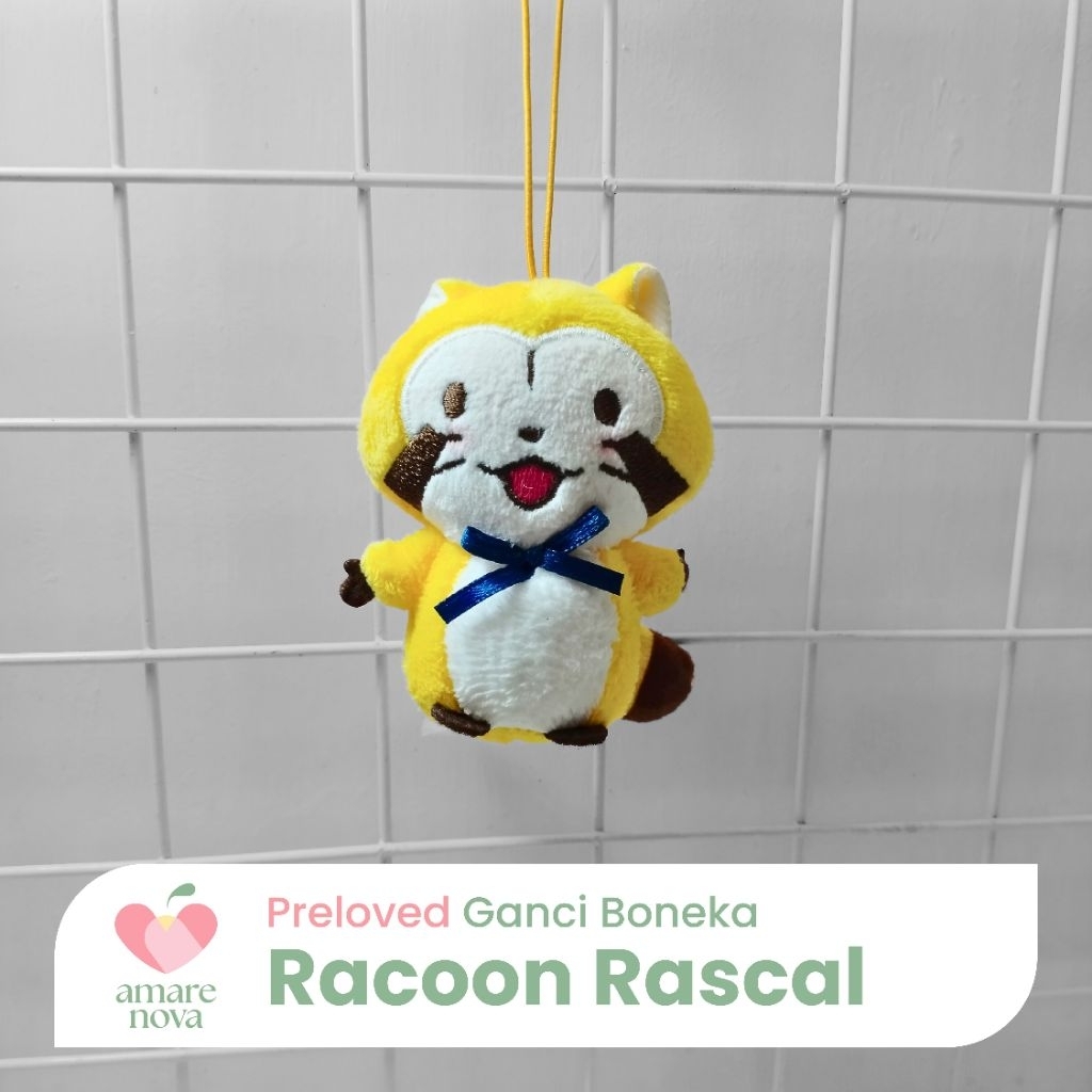 [P] Gantungan Kunci Ganci Boneka SK Japan Racoon Rascal Plush Charm Keychain