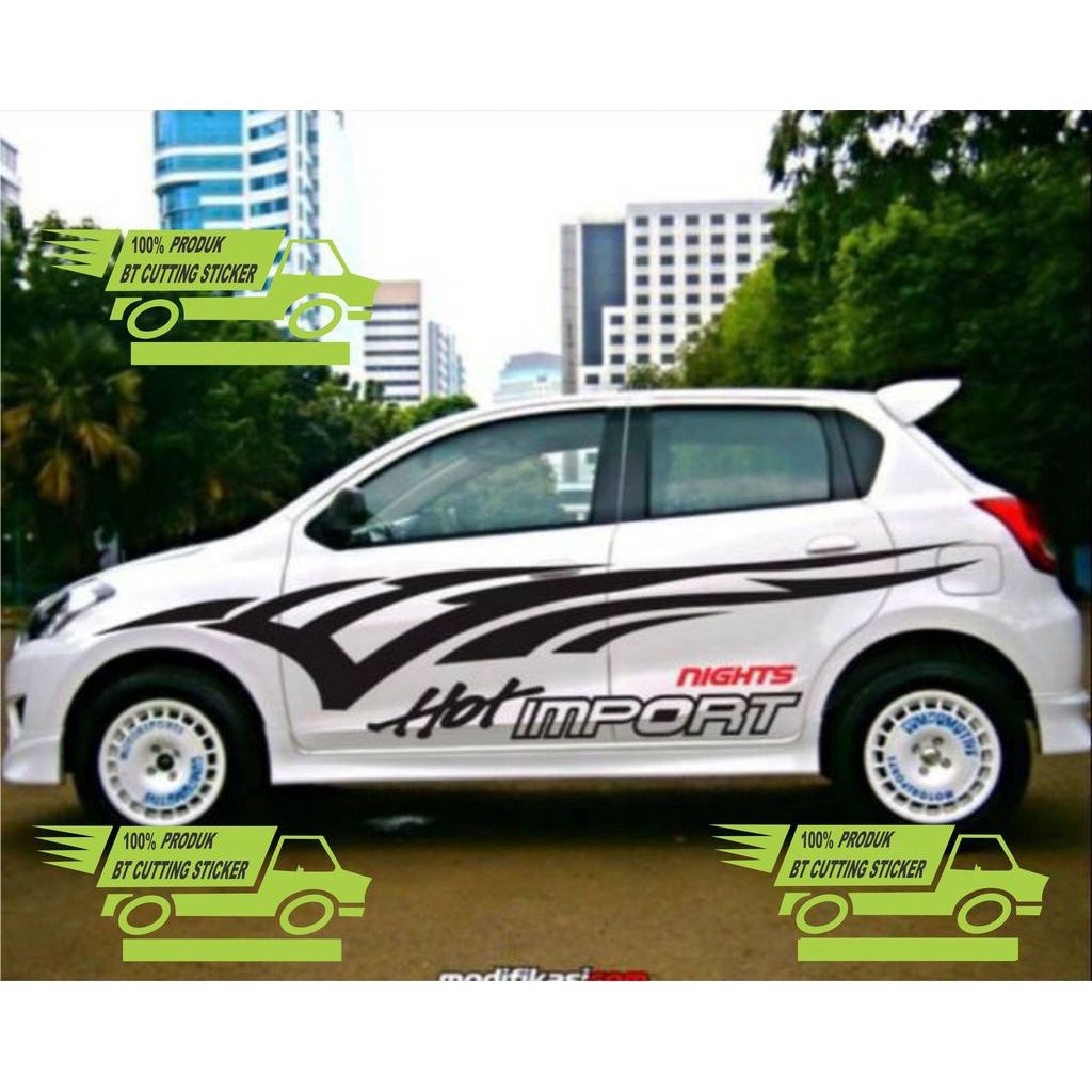 Datsun go stiker body mobil stiker cutting mobil datsun go