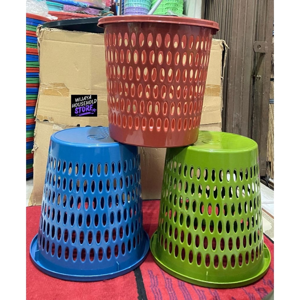 Tempat Sampah Bulat / Tong Sampah / Tempat Sampah Besar / Keranjang Sampah Besar