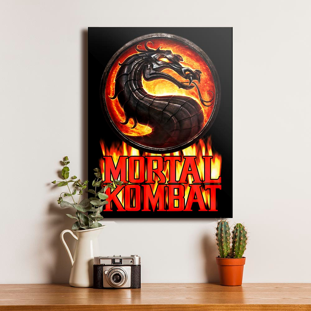 Poster Mortal Kombat Film Dekorasi Hiasan Pajangan Dinding Bingkai Kayu Wall Decor Vintage