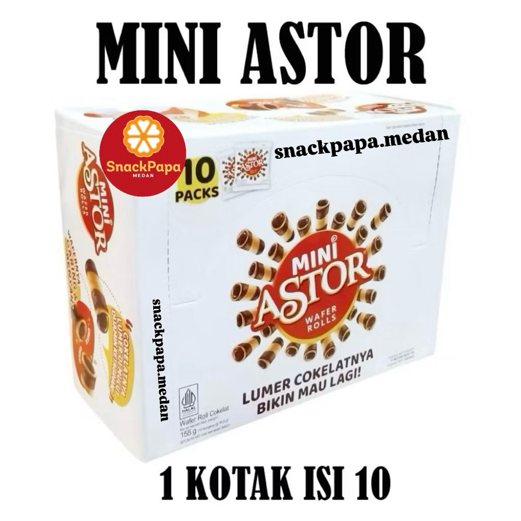 MINI ASTOR WAFER ROLLS [1 BOX ISI 10 PACKS @15G] | MAYORA ASTOR | ASTOR SINGLE | MINI ASTOR COKELAT 