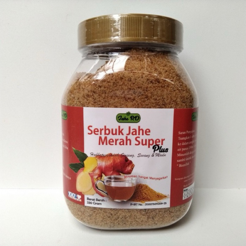 Serbuk Jahe Merah Super Plus Habbatussauda Secang & Madu 330g Jahe RD