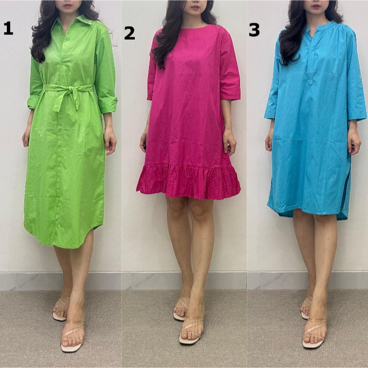 Shinen - Blus Outer Atasan Kemeja Panjang Pendek Polos Wanita Dewasa Remaja