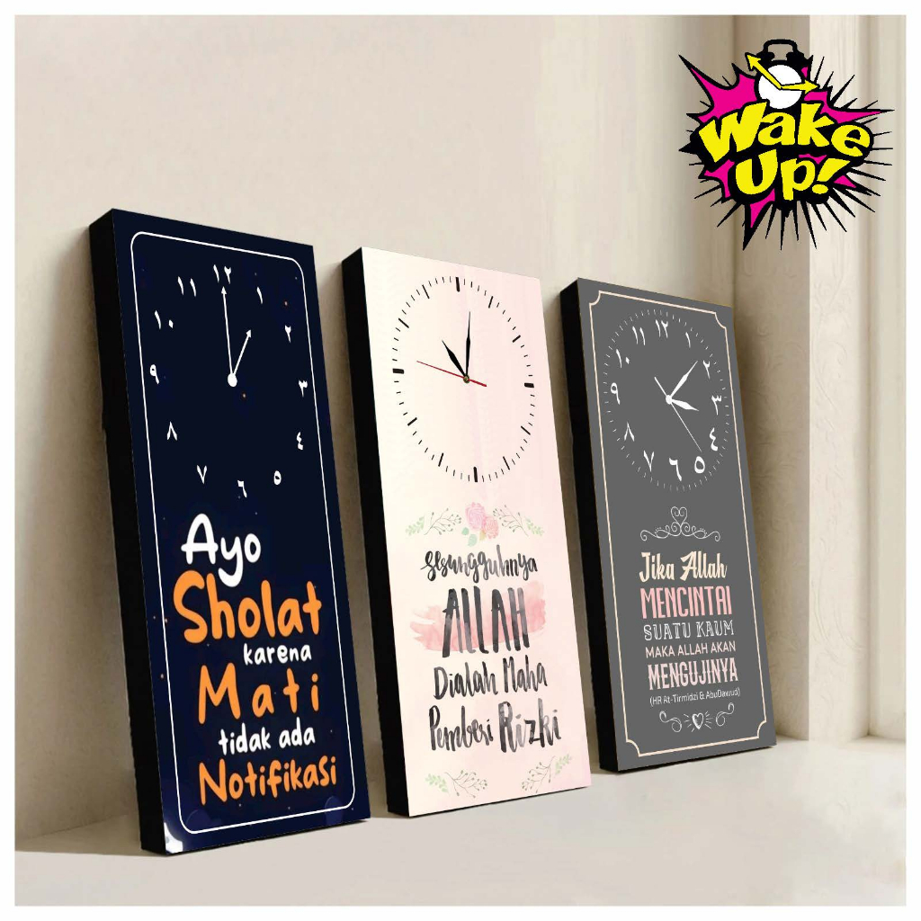 Jam Dinding Quotes Dekorasi Hiasan Dinding Motivasi islami