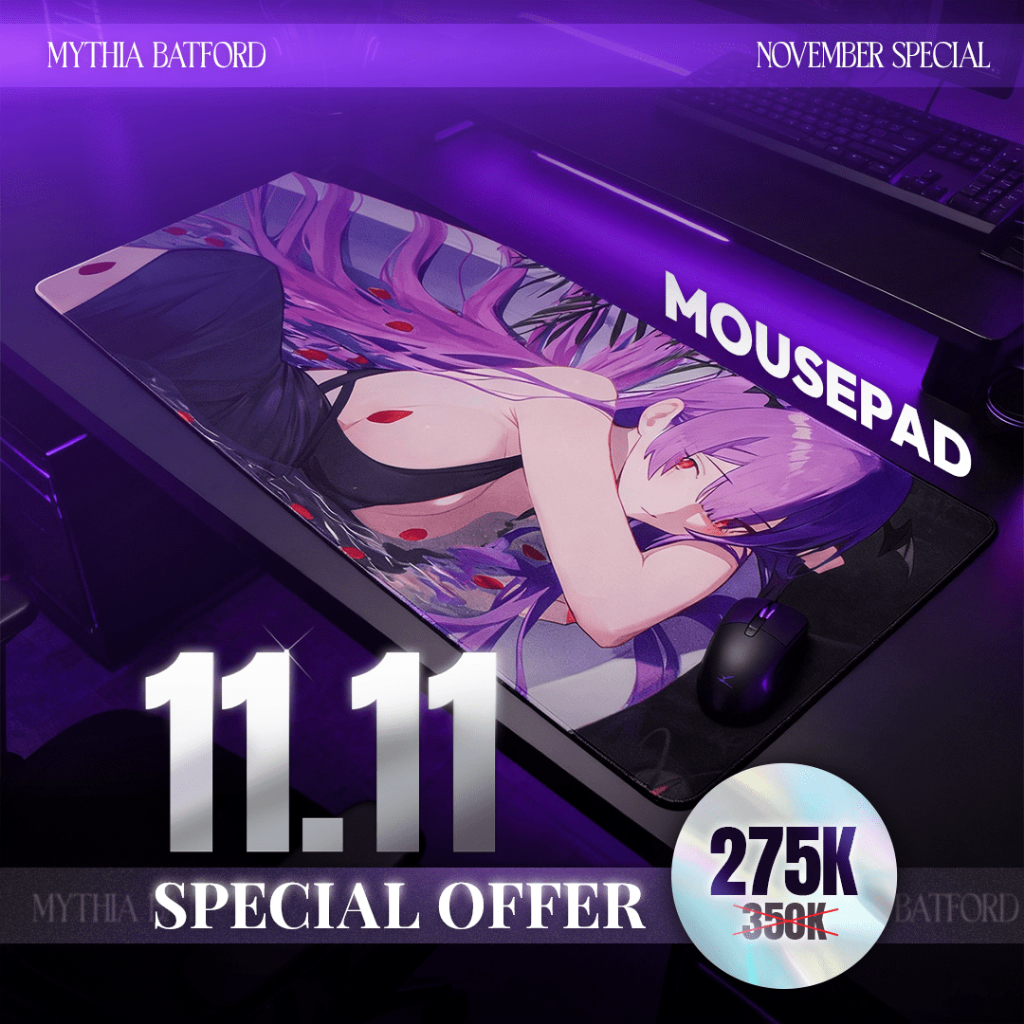[SPECIAL] DESKMAT MOUSEPAD MYTHIA BATFORD BONUS FIGURE MINI MYTHIA ANTI SLIP AND WATERPROOF UNTUK KO