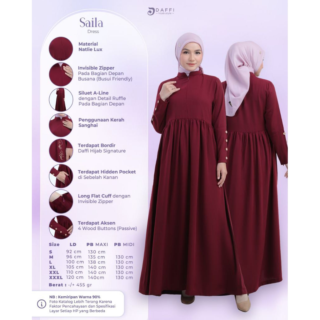 Dress Daffi Saila Series gamis dress busui friendly ORI Daffi