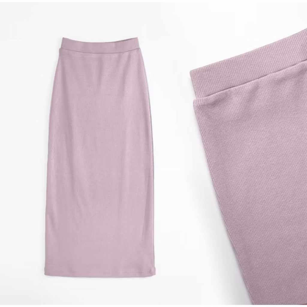Basic Skirt (Rok Kaos Span Polos) warna ungu